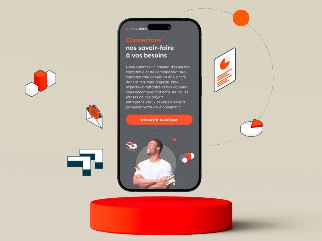 Nouveau site internet Géo Conseils en vue responsive mobile, sur smartphone