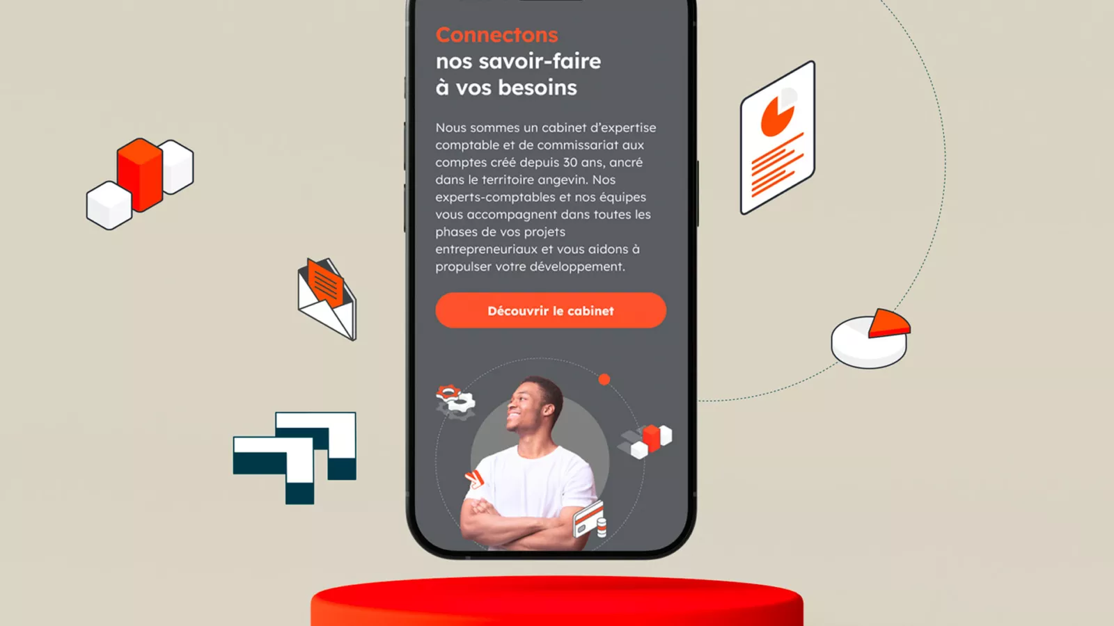 Nouveau site internet Géo Conseils en vue responsive mobile, sur smartphone